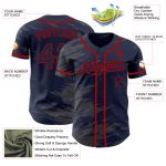 Custom Name and Number Authentic Baseball Jersey - Personalized Navy and Steel Gray Splash Ink Design Personalized Navy Steel