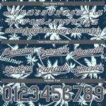 Personalized Hawaii Palm Trees Basketball Shorts with Custom Name & Number - Navy Gray-White 3D Pattern Personalized Navy