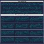 Custom Name and Number 3D Pattern Curve Lines Baseball Jersey in Navy Teal - Personalized Team Jersey Personalized Navy Teal