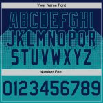 Custom Name and Number Authentic Baseball Jersey - Personalized Navy Teal 3D Gradient Square Pattern Design Personalized