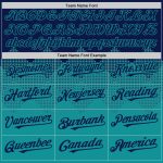Custom Name and Number Authentic Baseball Jersey - Personalized Navy Teal 3D Gradient Square Pattern Design Personalized