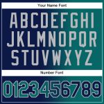 Custom Name and Number Two-Button Unisex Softball Jersey - Personalized Navy Teal-Gray Gradient Fashion Team Gear Personalized