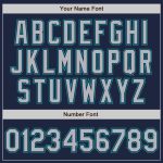 Custom Name and Number Unisex Softball Jersey in Navy Teal Pinstripe Gray - Two-Button Design Personalized Navy Teal Pinstripe