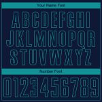 Custom Name and Number Soccer Uniform Jersey - Personalized Navy Teal Sublimation Team Gear Personalized Navy Teal Sublimation