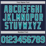 Custom Name and Number Personalized Baseball Jersey in Navy Teal-White Line Authentic Design Personalized Navy Teal-White
