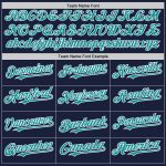Custom Name and Number Personalized Baseball Jersey in Navy Teal-White Line Authentic Design Personalized Navy Teal-White