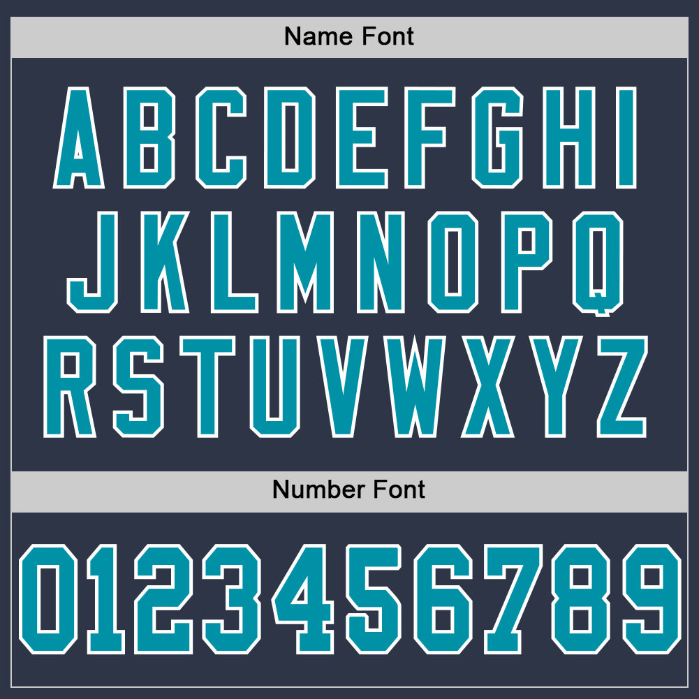 Personalized Navy Teal-White Mesh Authentic Throwback Football Jersey Team Custom Name and Number Custom Name and Number Navy Teal White Mesh Football Jersey - Personalized Authentic Throwback Team Jersey Personalized Navy - Image 4