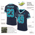 Custom Name and Number Navy Teal White Mesh Football Jersey - Personalized Authentic Throwback Team Jersey Personalized Navy