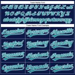 Custom Performance Golf Polo Shirt with Name and Number - Navy Teal and White Personalized Navy Teal-White Performance Vapor