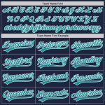 Custom Softball Jersey Unisex - Navy Teal White Two-Button Design Personalized Navy Teal-White Two-Button Unisex Softball