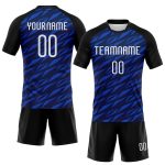 Custom Name and Number Personalized Navy Thunder Blue-Black Volleyball Jersey Geometric Shape Sublimation Uniform Team Personalized