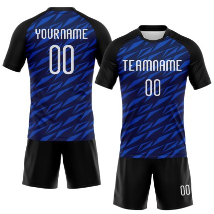 Custom Name and Number Personalized Navy Thunder Blue-Black Volleyball Jersey Geometric Shape Sublimation Uniform Team Personalized