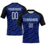 Custom Name and Number Personalized Navy Thunder Blue-Black Volleyball Jersey Geometric Shape Sublimation Uniform Team Personalized