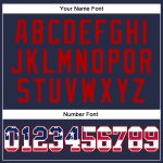 Custom Name and Number Baseball Jersey - Personalized Navy USA Flag Red Design Personalized Navy USA Flag-Red Authentic Baseball