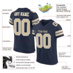 Personalized Custom Name Number Navy Vegas Gold White Football Jersey - Authentic Mesh Team Apparel Personalized Navy Vegas