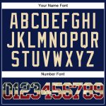 Personalized Vintage USA Flag Baseball Jersey - Custom Name & Number, Navy Cream Crimson Team Apparel Personalized Navy Vintage
