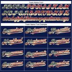 Personalized Vintage USA Flag Baseball Jersey - Custom Name & Number, Navy Cream Crimson Team Apparel Personalized Navy Vintage