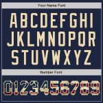 Custom Name and Number Vintage USA Flag Softball Jersey - Personalized Navy Cream Unisex Two-Button Team Jersey Personalized