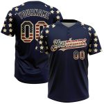 Personalized 3D American Flag Jersey with Custom Name and Number, Vintage USA Flag & Cream Unisex Softball Team Gear Personalized