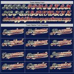 Personalized Navy Vintage USA Flag Baseball Jersey with Custom Name & Number - 3D Twinkle Star Gradient Design Personalized