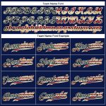 Custom Navy Vintage USA Flag Baseball Jersey - Personalized Cream Team Name & Number Personalized Navy Vintage USA Flag-Cream