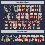 Personalized Vintage USA Flag Sleeveless Baseball Jersey in Navy and Cream Personalized Navy Vintage USA Flag-Cream Authentic