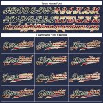 Custom Name & Number Vintage USA Flag Baseball Jersey - Cream Sleeveless Navy Team Design Personalized Navy Vintage USA Flag-Cream