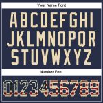 Custom Name & Number Vintage USA Flag Baseball Jersey - Cream Sleeveless Navy Team Design Personalized Navy Vintage USA Flag-Cream