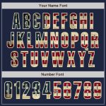 Custom Name and Number Vintage USA Flag Baseball Jersey - Personalized Navy Cream-Crimson Team Apparel Personalized Navy