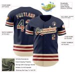 Personalized Vintage USA Flag Baseball Jersey - Custom Name & Number, Navy Cream-Maroon Line Team Jersey Personalized Navy