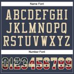 Personalized Vintage USA Flag Football Jersey - Cream Mesh - Navy Color Personalized Navy Vintage USA Flag-Cream Mesh Authentic