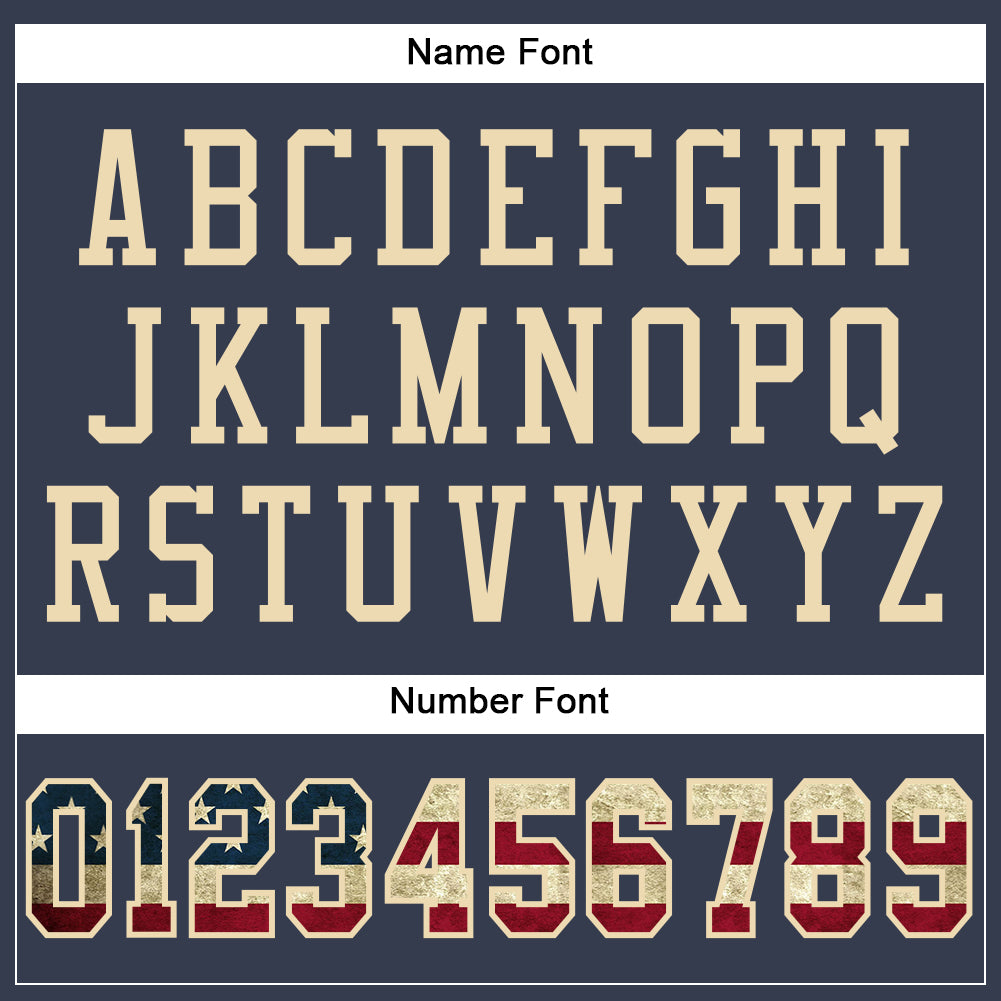 Personalized Navy Vintage USA Flag-Cream Mesh Authentic Football Jersey Personalized Vintage USA Flag Football Jersey - Cream Mesh - Navy Color Personalized Navy Vintage USA Flag-Cream Mesh Authentic - Image 4
