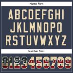 Custom Name and Number Personalized Vintage USA Flag Football Jersey - Navy Cream Mesh Authentic Team Jersey Personalized