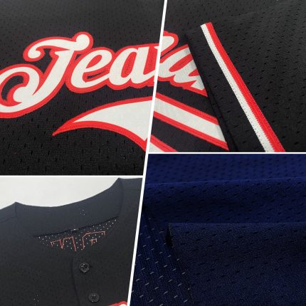 Personalized Vintage USA Flag Baseball Jersey in Navy and Cream Mesh - Authentic Throwback Design Personalized Navy Vintage