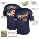 Custom Name and Number Vintage USA Flag Baseball Jersey - Personalized Cream Mesh Authentic Throwback Team Apparel Personalized