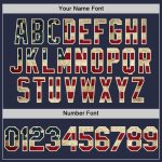 Custom Name and Number Vintage USA Flag Baseball Jersey - Personalized Cream Mesh Authentic Throwback Team Apparel Personalized