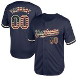 Custom Name and Number Vintage USA Flag Baseball Jersey - Personalized Cream Mesh Authentic Throwback Team Apparel Personalized