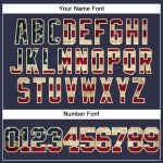 Personalized Vintage USA Flag Baseball Jersey in Navy and Cream Mesh - Authentic Throwback Design Personalized Navy Vintage