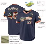Personalized Vintage USA Flag Baseball Jersey Custom Name Number Navy Cream Red Personalized Navy Vintage USA Flag Cream-Red