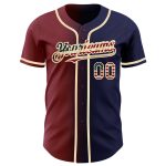 Custom Name and Number Vintage USA Flag Baseball Jersey - Personalized Navy Maroon Cream Fashion Team Apparel Personalized