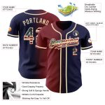 Custom Name and Number Vintage USA Flag Baseball Jersey - Personalized Navy Maroon Cream Fashion Team Apparel Personalized