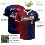 Custom Name Number Vintage USA Flag Jersey Unisex Softball Maroon-City Cream Gradient Two-Button Fashion Team Personalized