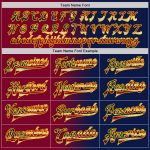 Custom Name and Number Vintage USA Flag Bomber Jacket Maroon-Gold Varsity Letterman Full-Snap Fashion Attire Personalized