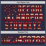Customizable Vintage USA Flag Baseball Jersey with Red Mesh, Personalized Team Name & Number - Authentic Throwback Design