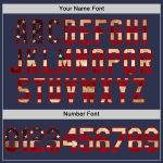 Custom Navy Vintage USA Flag Softball Jersey with Name & Number - Red Two-Button Unisex Apparel Personalized Navy Vintage