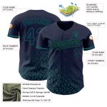 Custom Name and Number Personalized Vintage USA Flag Baseball Jersey - Navy Teal Leopard Print 3D Design Personalized Navy