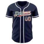 Custom Name and Number Vintage USA Flag Baseball Jersey - Personalized Navy Authentic Team Wear Personalized Navy Vintage