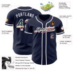 Custom Name and Number Vintage USA Flag Baseball Jersey - Personalized Navy Authentic Team Wear Personalized Navy Vintage