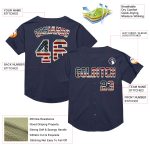 Personalized Vintage USA Flag Baseball Jersey Custom Name and Number - Navy White Mesh Authentic Team Apparel Personalized