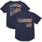 Personalized Vintage USA Flag Baseball Jersey Custom Name and Number - Navy White Mesh Authentic Team Apparel Personalized